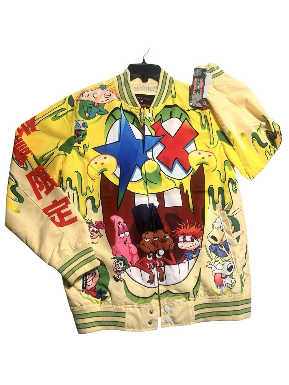 Members Only x Nickelodeon Jacket SpongeBob Rugrats Yellow Bomber Size Large - Picture 3 of 6